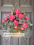 Dark Pink Ranunculus Front Door Basket