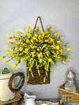 Yellow Wildflower Front Door Hanger Basket