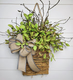 Tea Leaf Greenery Door Hanger Basket