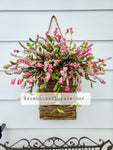 Pink Berry & Wildflower Door Hanger Basket