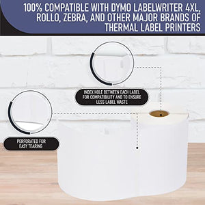 Rotoli Etichette Dymo 4XL 12 Rotoli Di Etichette Termiche Dirette 4x6 Pollici, 220 Per Rotolo, Compatibili Solo Con Stampante Dymo 4XL - Totale 2640 Etichette 12 Rotoli 220 Etichette - Foto 10