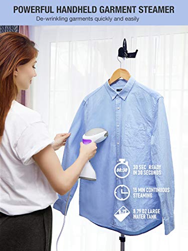 BEAUTURAL Garment Steamer for clothes, Handheld Steamer Garment Fabric  Wrinkle Remover, 30 Seconds Fast Heating, Automatic Shut-off, Large  Detachable