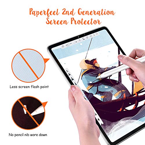 BERSEM [2 PACK] Paperfeel Screen Protector Compatible with iPad Pro 12.9 Inch (2022 & 2021 & 2020 & 2018), iPad Pro 12.9 6th / 5th / 4th / 3rd Generation Matte PET Film for Drawing Anti-Glare,Face ID Compatible, Paperfeel Film