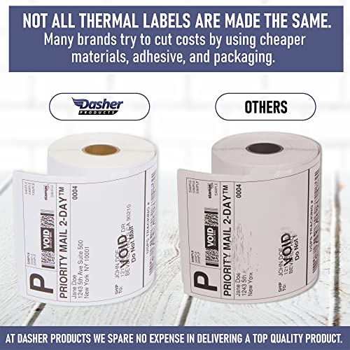 Dasher Products Shipping Labels Compatible with Dymo LabelWriter 4XL 1744907 4x6 Thermal Postage Labels, Water & Grease Resistant, Ultra Strong Adhesive, Perforated, BPA Free, 220 Labels/Roll (4 Pack)