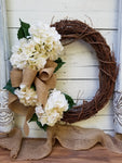 Front door Wreath, Front door wreath, hydrangea, Wedding Wreath,  Wreath Great All Year Round, Door Wreath, gifts for her