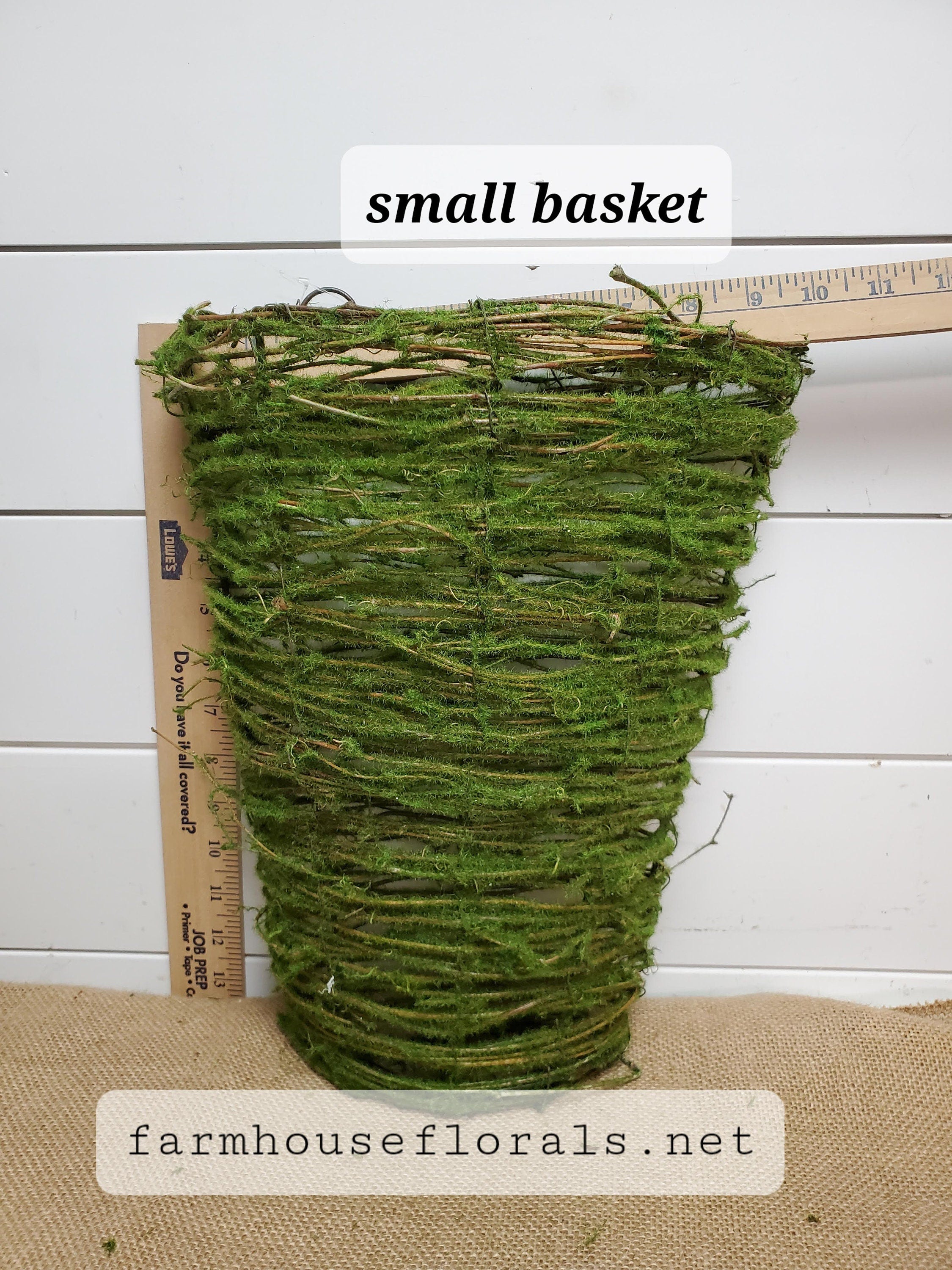 Set of 3 Moss Wire Wall Baskets