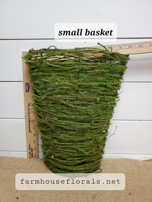 Set of 3 Moss Wire Wall Baskets