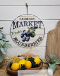 12 Inch Sign Metal Blueberry Sign, Blueberry Sign For Wreath, 12 Inch Metal Sign, Blueberry Sign, Blueberries, Farmhouse Sign