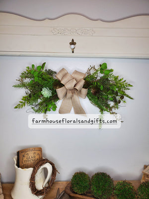 Greenery Succulent Swag, Farmhouse decor, fixer upper, gifts for her,  front door decoration